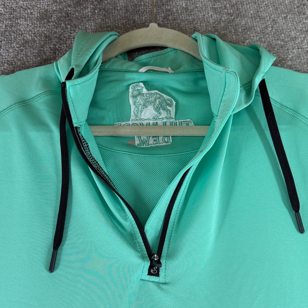 Swannies Long Sleeve Hooded 1/4 Zip Golf Jacket Blue Green Mens L Tullamore Dew - Picture 5 of 9
